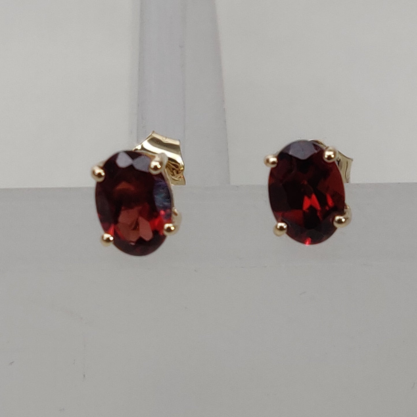 14k Yellow Gold Garnet Studs Earrings, Natural Garnet Studs Earrings, 14kt Solid Gold Garnet Jewelry, January Birthstone, Christmas Gift