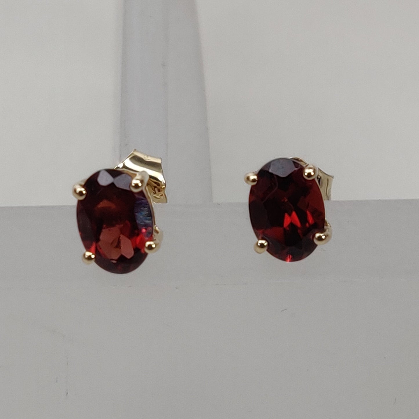 14k Yellow Gold Garnet Studs Earrings, Natural Garnet Studs Earrings, 14kt Solid Gold Garnet Jewelry, January Birthstone, Christmas Gift