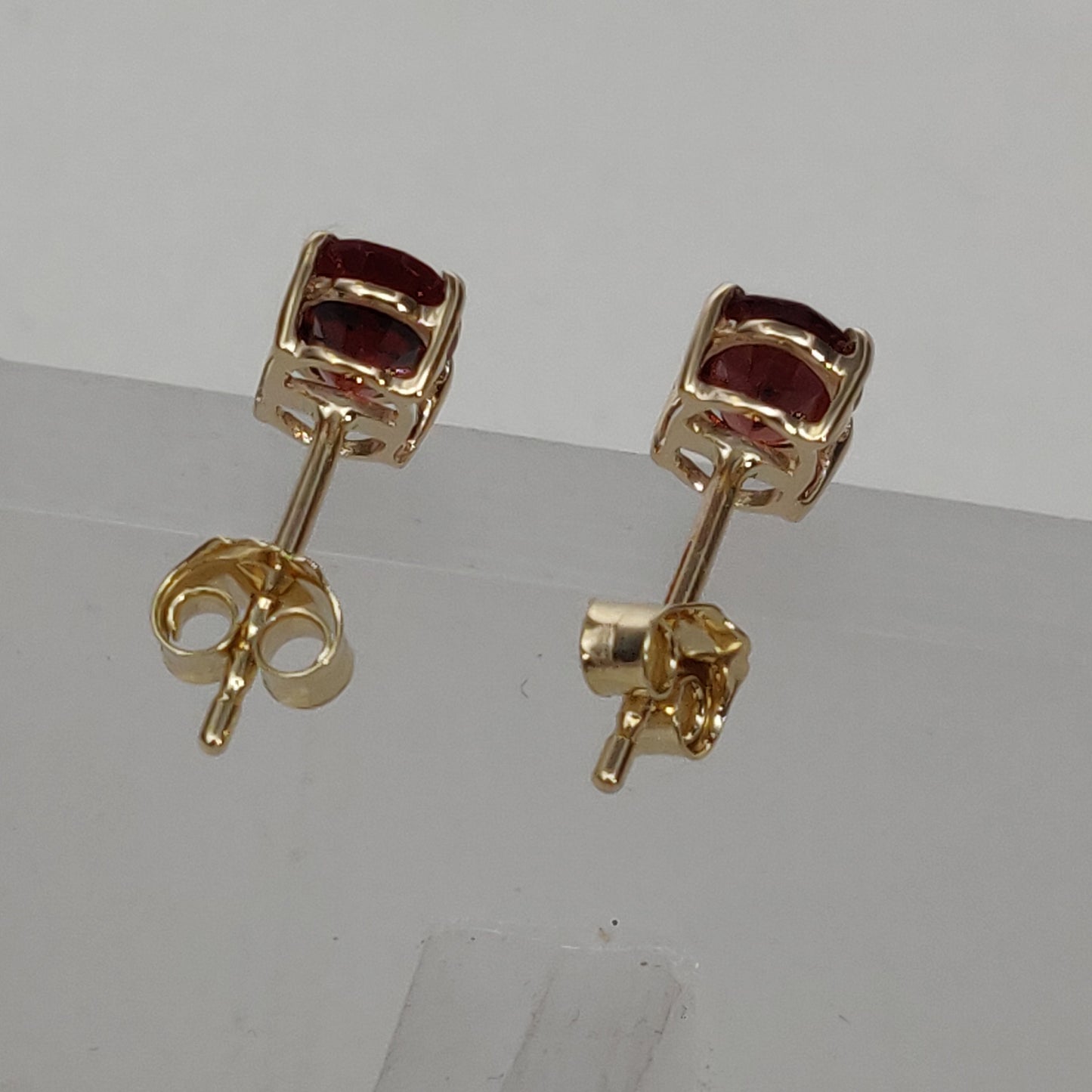 14k Yellow Gold Garnet Studs Earrings, Natural Garnet Studs Earrings, 14kt Solid Gold Garnet Jewelry, January Birthstone, Christmas Gift