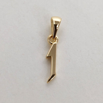 14K Solid Gold Charm Number 1 Pendant, 1 Number Pendant Necklace, Numerical Pendant, Solid 14K Gold Pendant, Birthday Gift, Dainty Pendant