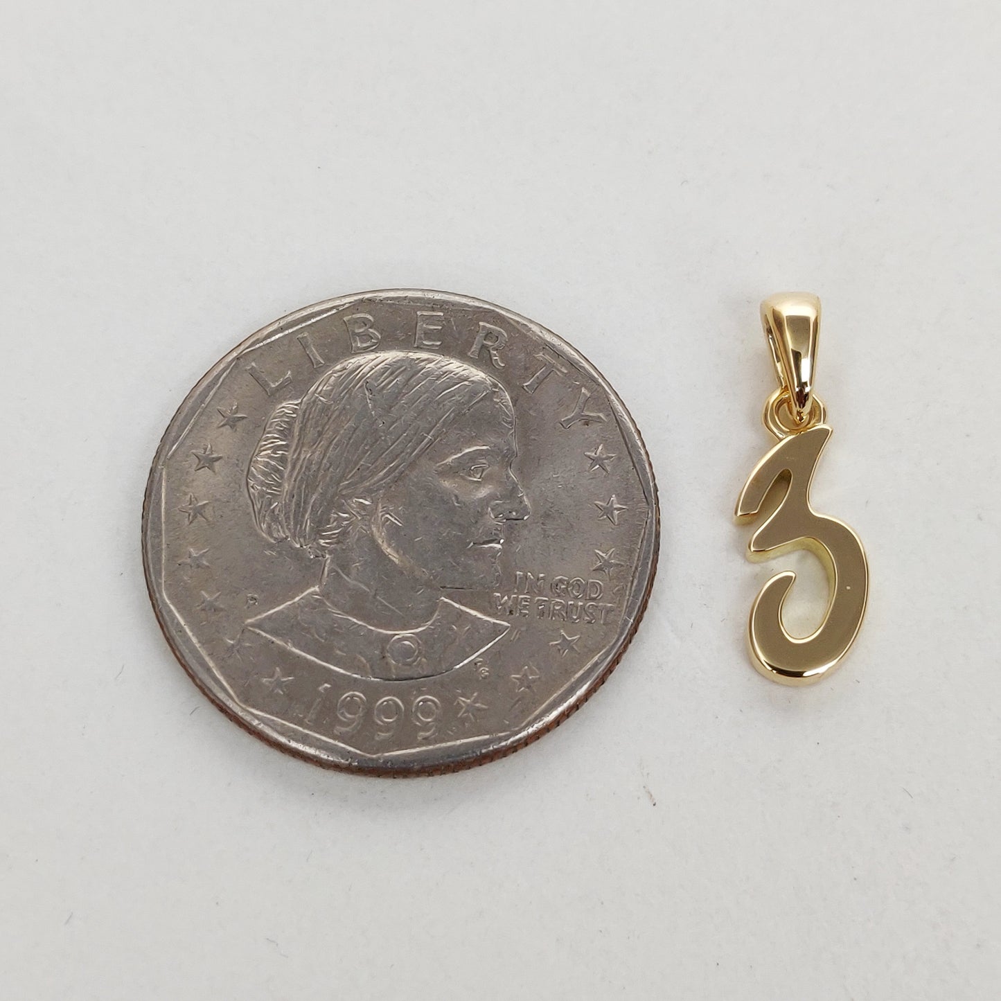 14K Solid Gold Charm Number 3 Pendant, 3 Number Pendant Necklace, Numerical  Pendant, Yellow Gold Pendant, Birthday Gift, Dainty Pendant