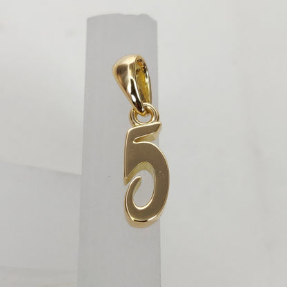 14K Solid Gold Charm Number 5 Pendant, 5 Number Pendant Necklace, Numerical  Pendant, Yellow Gold Pendant, Birthday Gift, Dainty Pendant