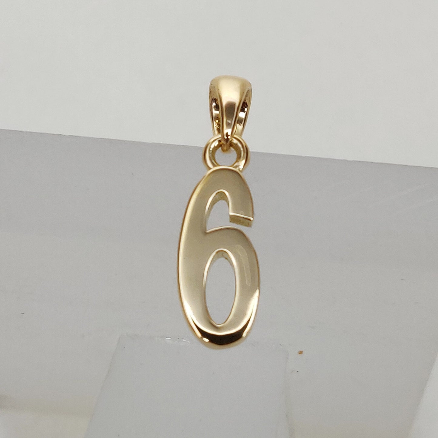 14K Solid Gold Charm Number 6 Pendant, 6 Number Pendant Necklace, Numerical  Pendant, Yellow Gold Pendant, Birthday Gift, Dainty Pendant