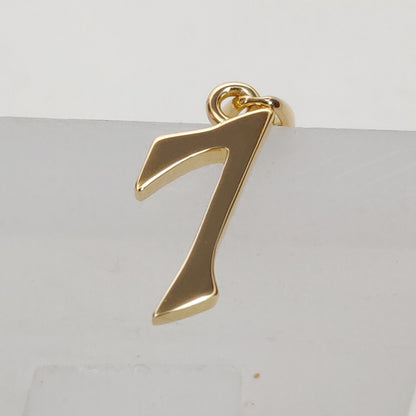 14K Solid Gold Charm Number 7 Pendant, 7 Number Pendant Necklace, Numerical  Pendant, Yellow Gold Pendant, Birthday Gift, Dainty Pendant