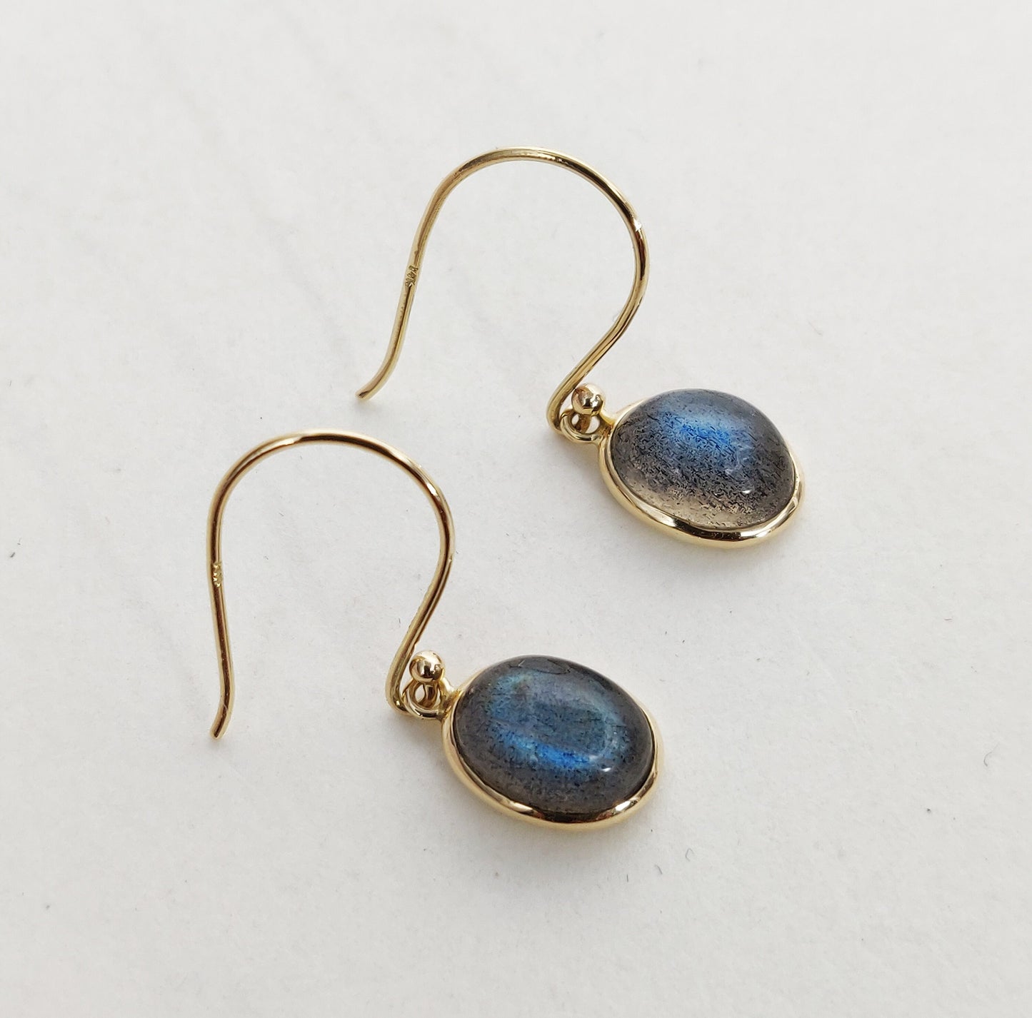 Natural Labradorite Earrings, 14K Solid Yellow Gold Earrings, August Birthstone Earrings, Dainty Labradorite Drop Earrings, Christmas Gift