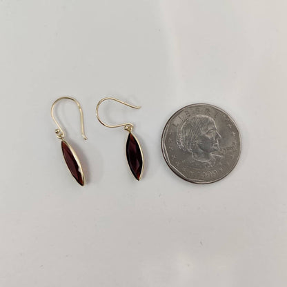 Natural Garnet Earrings, 14K Solid Yellow Gold Earrings, January Birthstone Earrings, Christmas Present, Garnet Jewelry