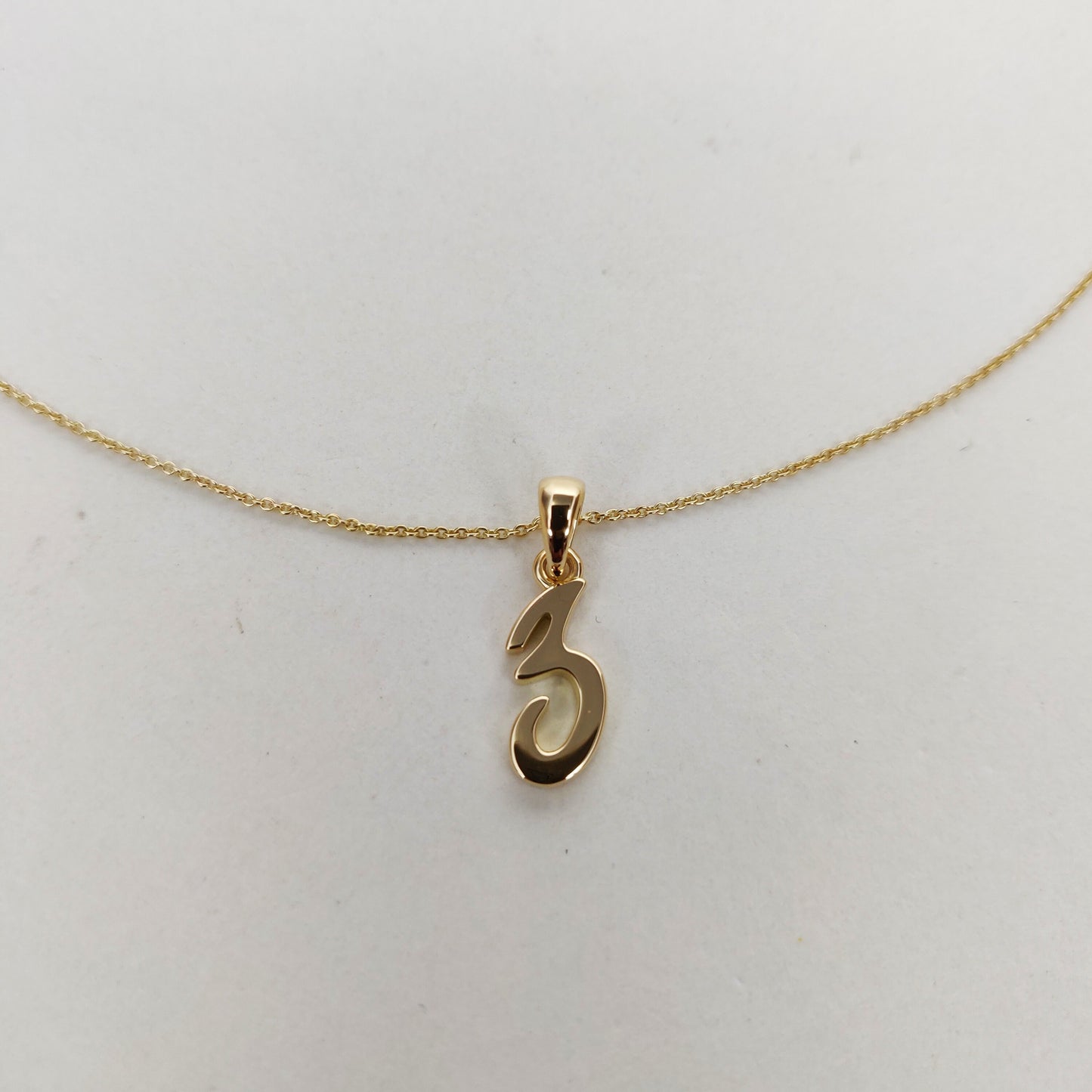 14K Solid Gold Charm Number 3 Pendant, 3 Number Pendant Necklace, Numerical  Pendant, Yellow Gold Pendant, Birthday Gift, Dainty Pendant