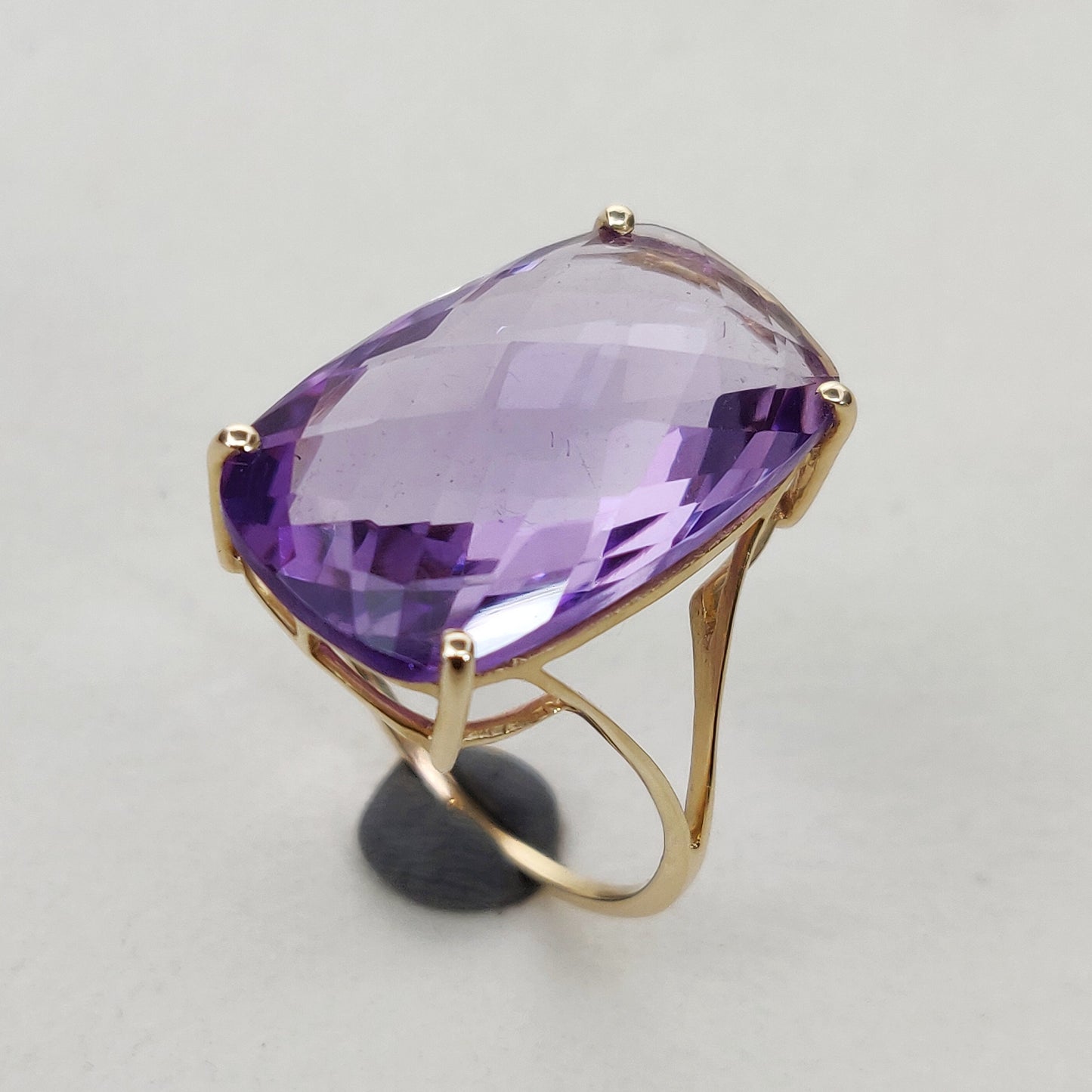 Natural Purple Amethyst Ring, 14K Solid Yellow Gold Purple Amethyst Ring, February Birthstone Ring, Christmas Present, Amethyst Jewelry