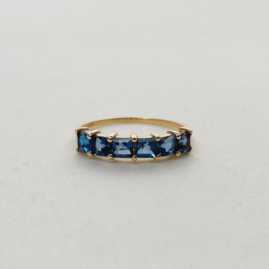 Natural London Blue Topaz Ring, 14K Solid Yellow Gold London Blue Topaz Ring, December Birthstone, Christmas Gift, Blue Topaz Jewelry