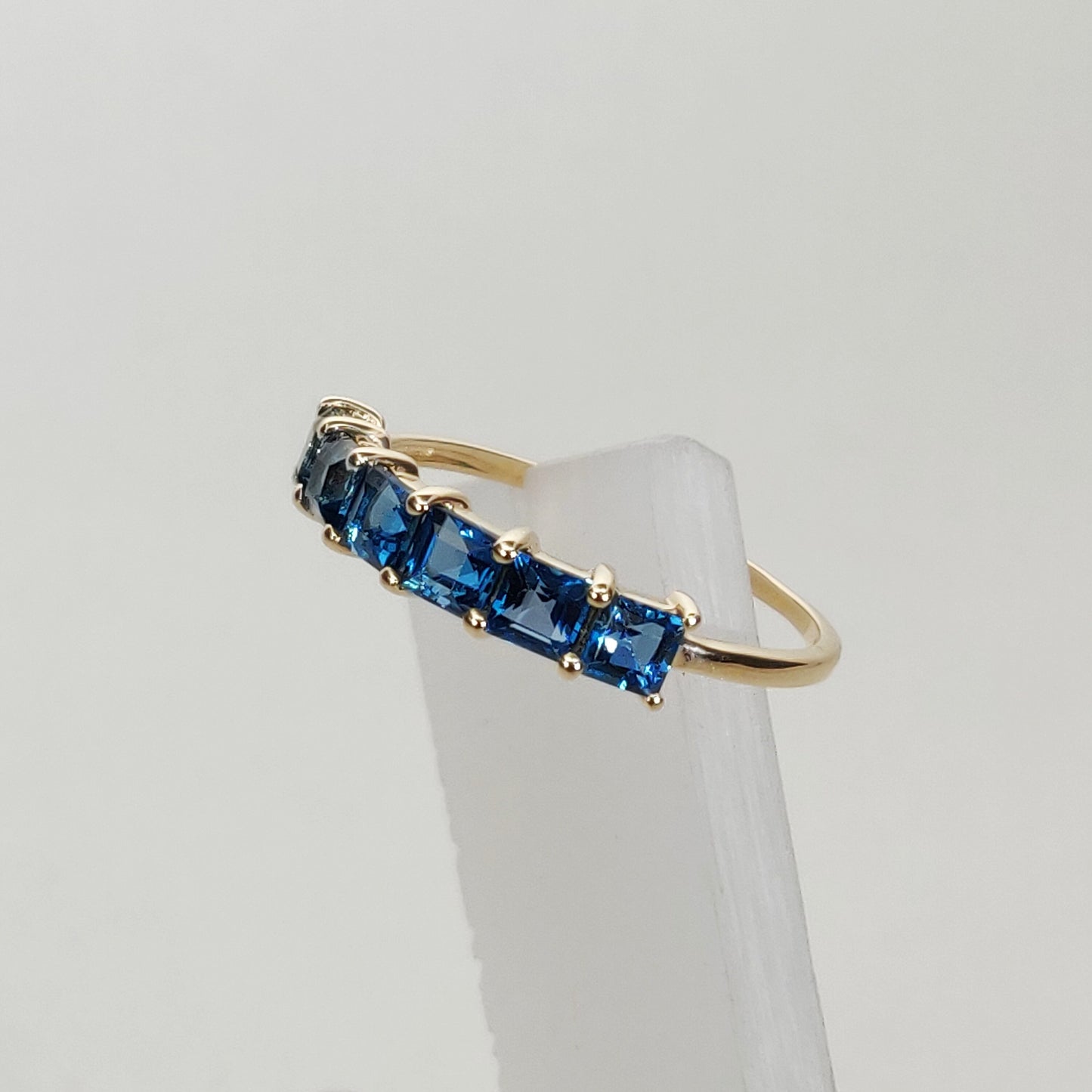 Natural London Blue Topaz Ring, 14K Solid Yellow Gold London Blue Topaz Ring, December Birthstone, Christmas Gift, Blue Topaz Jewelry