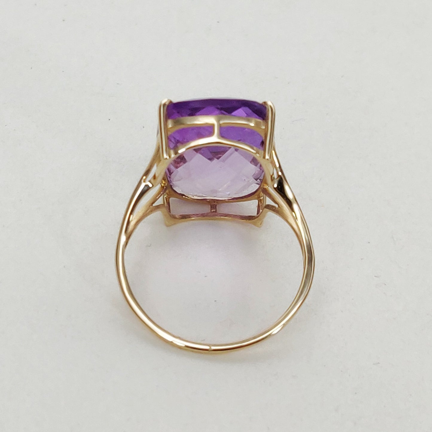 Natural Purple Amethyst Ring, 14K Solid Yellow Gold Purple Amethyst Ring, February Birthstone Ring, Christmas Present, Amethyst Jewelry