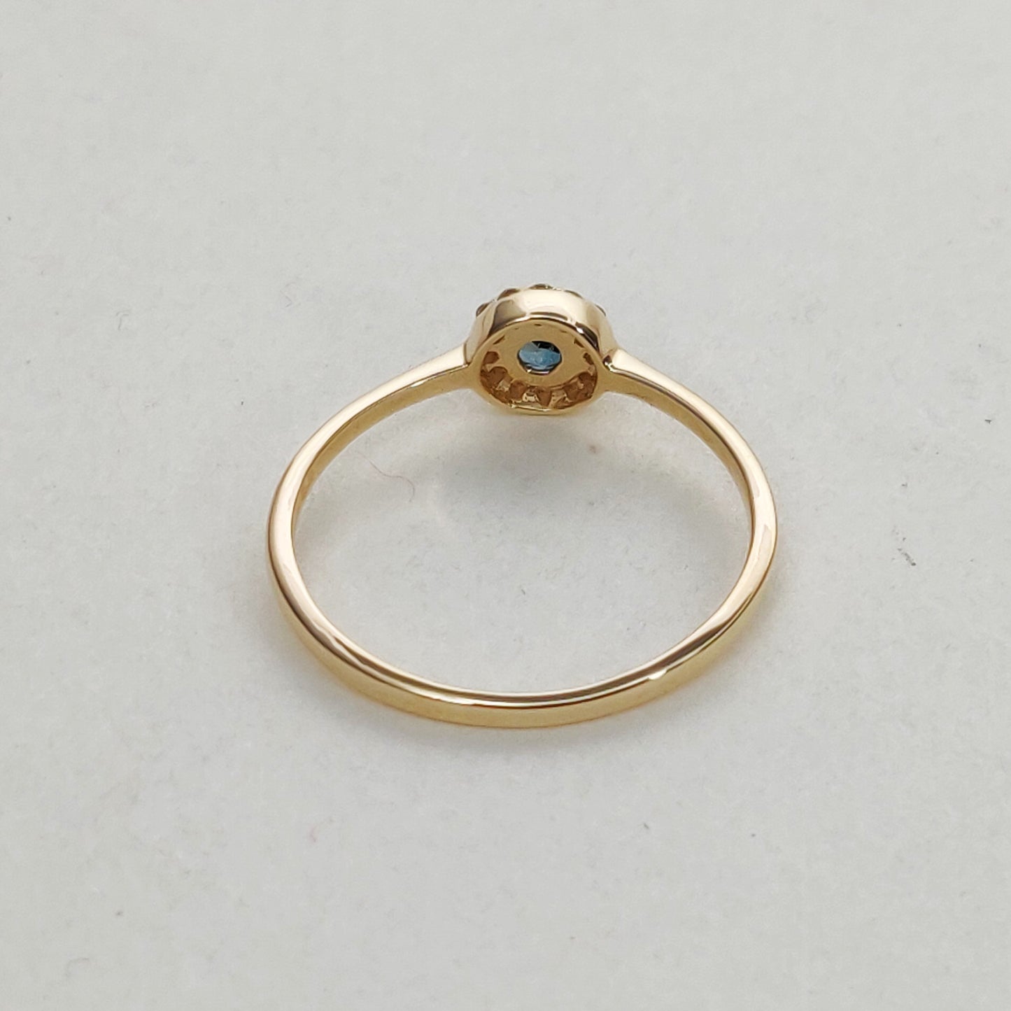 Natural London Blue Topaz Diamond Ring, 14K Solid Yellow Gold London Blue Topaz Ring, December Birthstone Ring, Diamond Ring, Christmas Gift