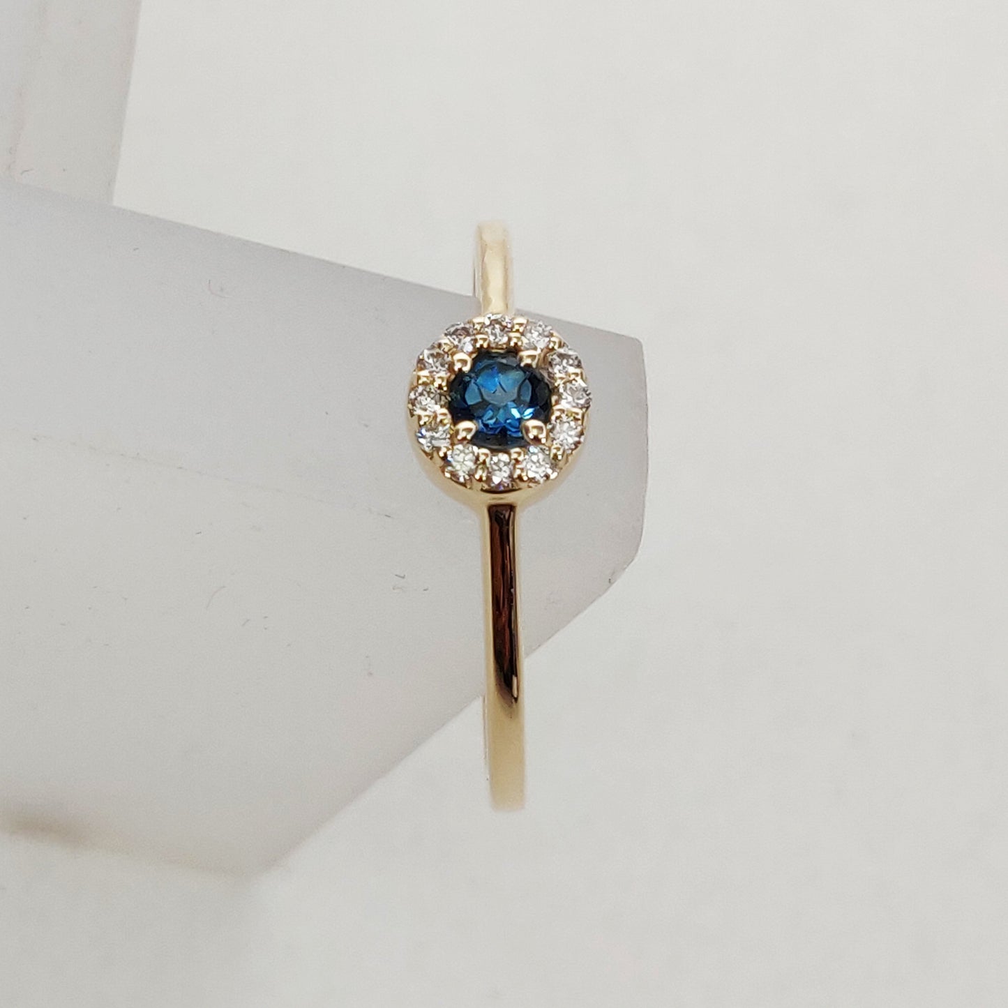 Natural London Blue Topaz Diamond Ring, 14K Solid Yellow Gold London Blue Topaz Ring, December Birthstone Ring, Diamond Ring, Christmas Gift