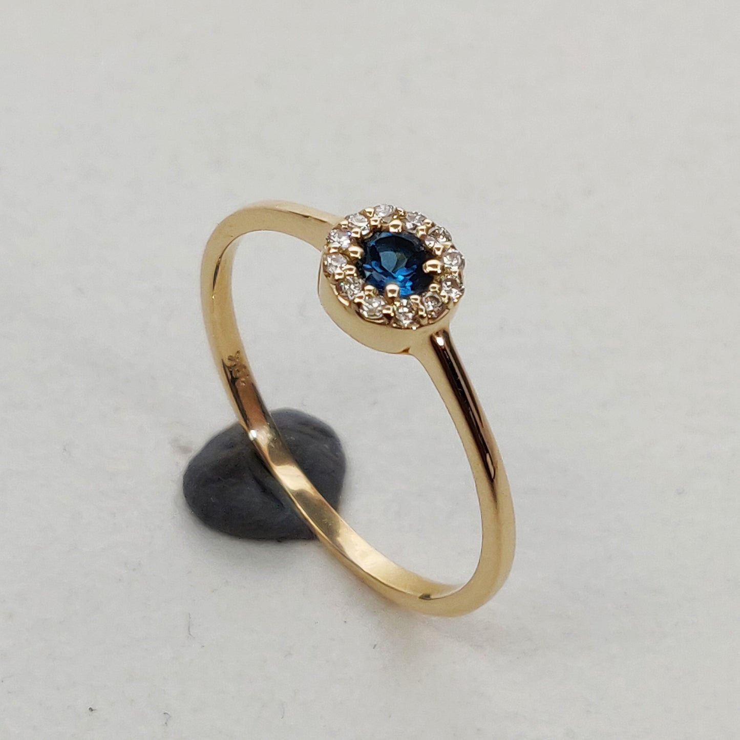 Natural London Blue Topaz Diamond Ring, 14K Solid Yellow Gold London Blue Topaz Ring, December Birthstone Ring, Diamond Ring, Christmas Gift