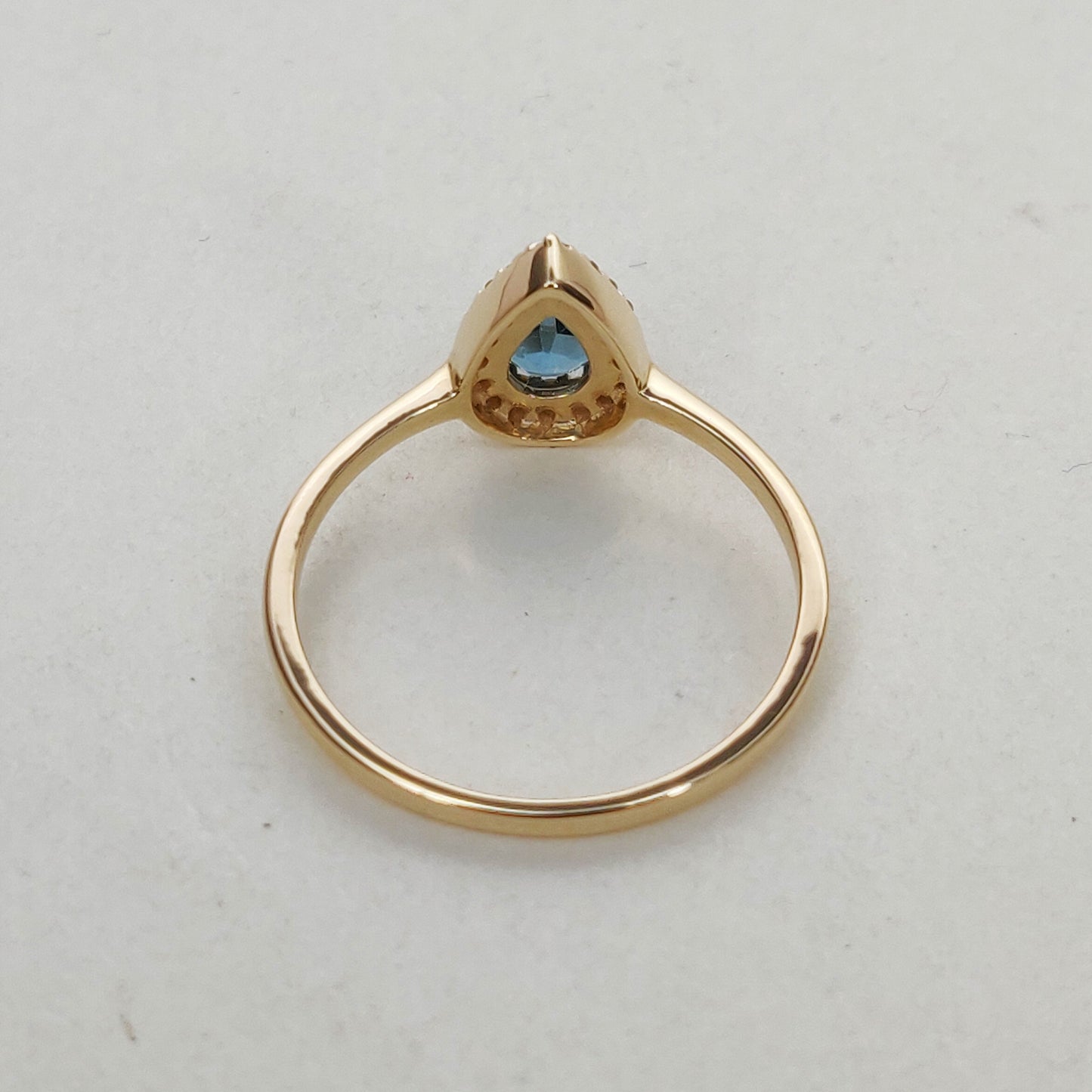 Natural Swiss Blue Topaz Diamond Ring, 14K Solid Yellow Gold Swiss Blue Topaz Ring, December Birthstone Ring, Diamond Ring, Christmas Gift