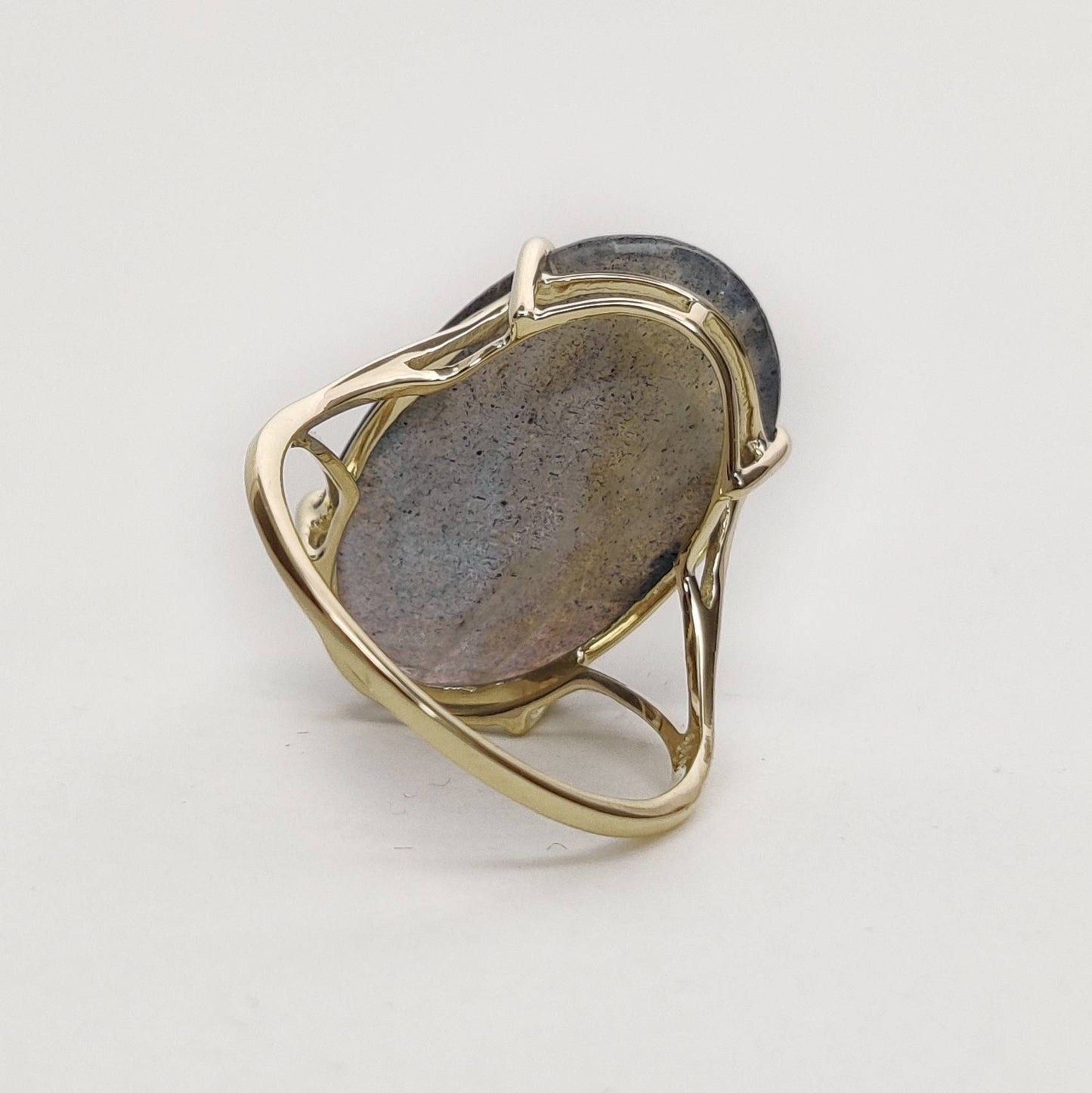 Natural Labradorite Ring, 14K Solid Yellow Gold Labradorite Ring, August Birthstone Ring, Anniversary Gift, Labradorite Jewelry