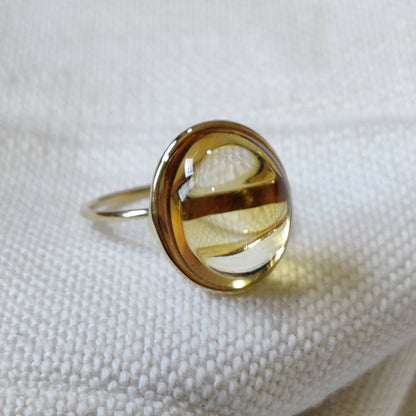 Natural Citrine Ring, 14K Solid Yellow Gold Citrine Ring, November Birthstone Ring, Bezel Ring, Oval Ring, Christmas Gift, Citrine Jewelry