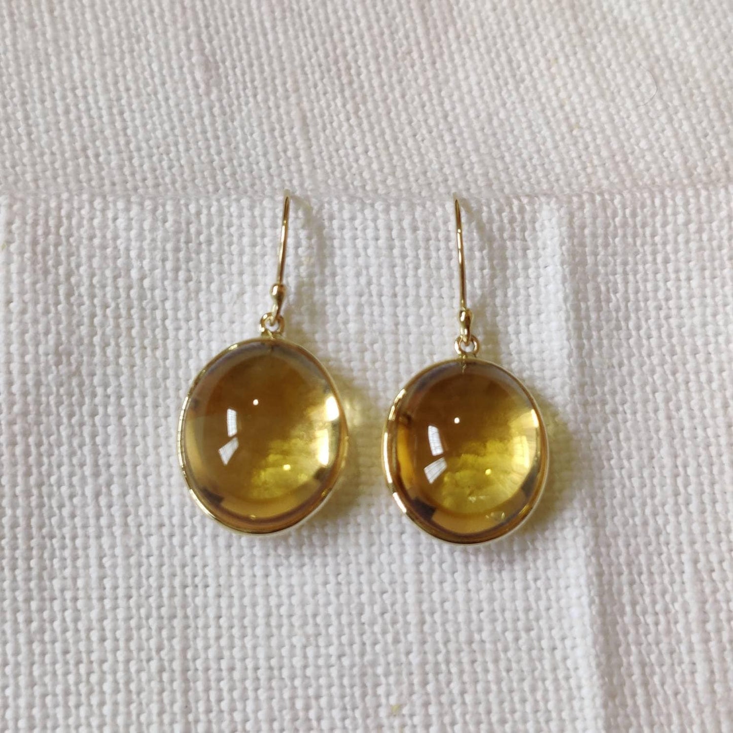 14K Gold Citrine Earrings, Natural Citrine Bezel Earrings, 14K Solid Yellow Gold Earring, November Birthstone, Christmas Gift, Bezel Earring