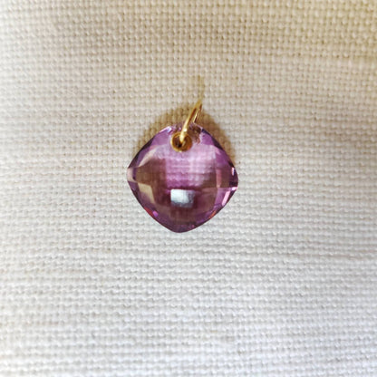 Natural Pink Amethyst Pendant, 14K Solid Gold Pink Amethyst Pendant, February Birthstone, Pink Amethyst Drill Pendent, Christmas Gift