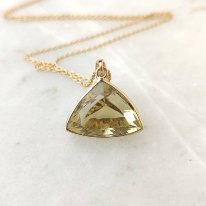 Natural Lemon Topaz Pendant, 14K Solid Yellow Gold Lemon Topaz Pendant, November Birthstone Pendant, Topaz Jewelry, Christmas Present