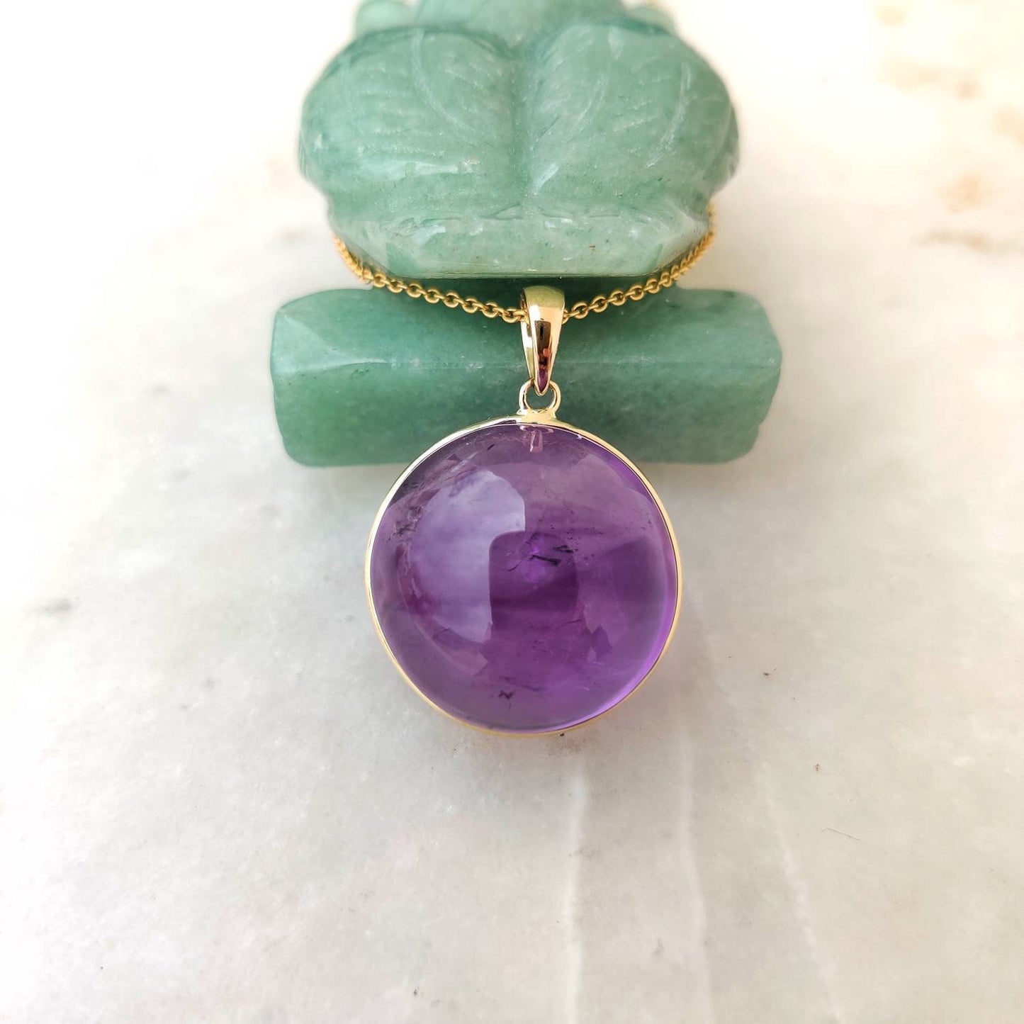 Natural Purple Amethyst Pendant, 14K Solid Yellow Gold Amethyst Pendant, February Birthstone Pendant, Amethyst Jewelry, Christmas Gift