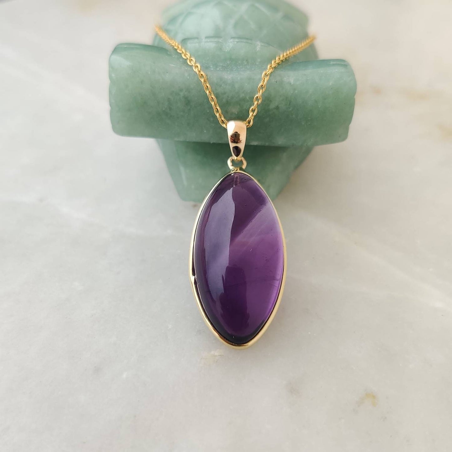 Natural Purple Amethyst Pendant, 14K Solid Gold Purple Amethyst Pendant, Solid Gold Bezel Pendant, February Birthstone, Christmas Gift