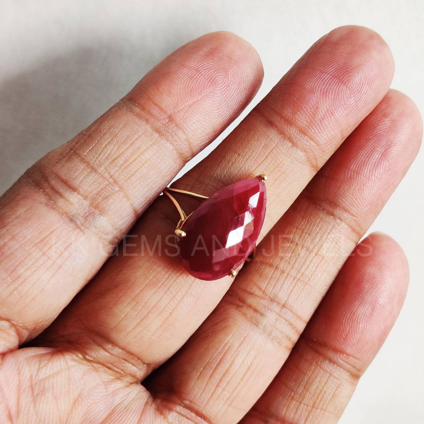 Natural Ruby Ring, 14K Solid Yellow Gold Ruby Ring, Engagement Ring, Minimalist Jewelry, Ruby Jewelry, July Birthstone, Anniversary Gift