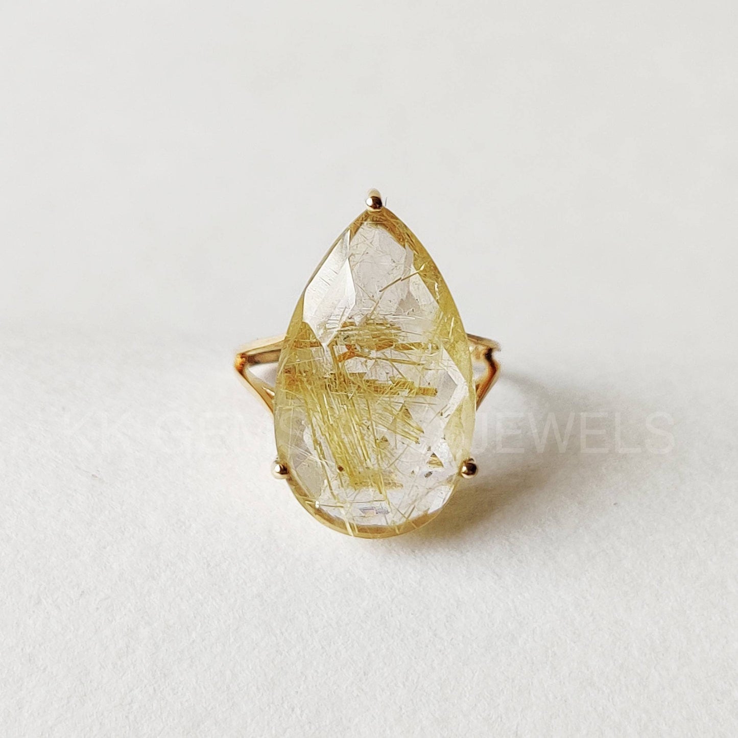 Natural Golden Rutile Ring, 14K Solid Gold Ring, 14k Gold Golden Rutile Ring, Engagement Ring, Minimalist Jewelry, Venus Hair Stone