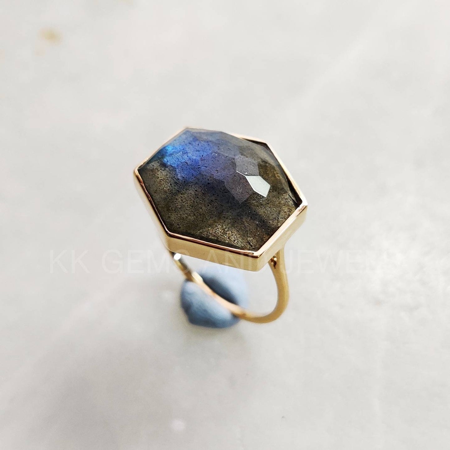 Natural Labradorite Ring, 14K Solid Yellow Gold Ring, 14k Gold Labradorite Ring, Labradorite Jewelry, August Birthstone, Christmas Present