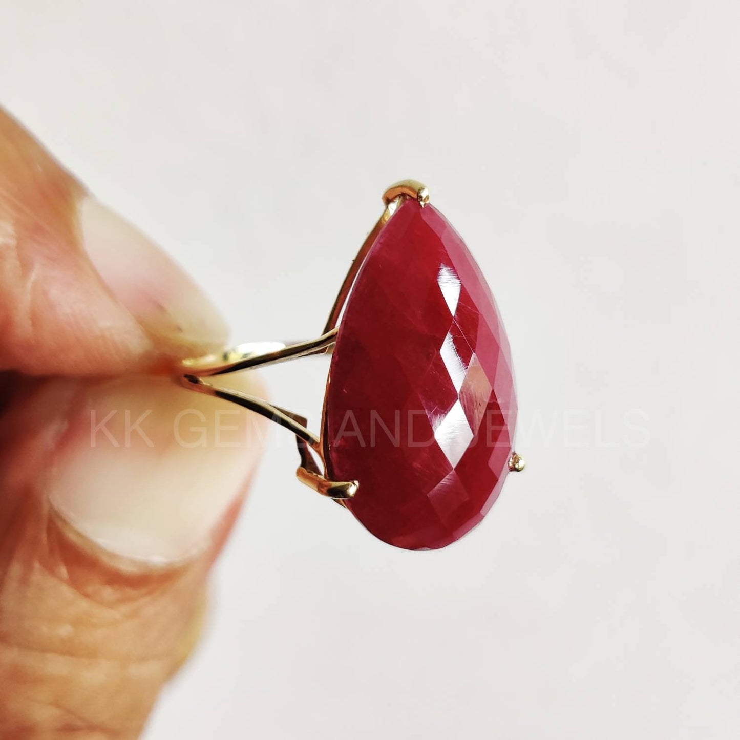 Natural Ruby Ring, 14K Solid Yellow Gold Ruby Ring, Engagement Ring, Minimalist Jewelry, Ruby Jewelry, July Birthstone, Anniversary Gift