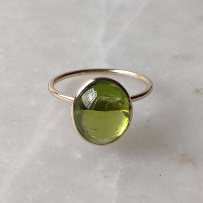 Natural Peridot Ring, 14K Solid Gold Ring, 14k Gold Peridot Ring, Engagement Ring, Minimalist Jewelry, Gift for her, August Birthstone