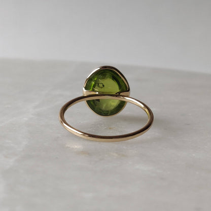 Natural Peridot Ring, 14K Solid Gold Ring, 14k Gold Peridot Ring, Engagement Ring, Minimalist Jewelry, Gift for her, August Birthstone