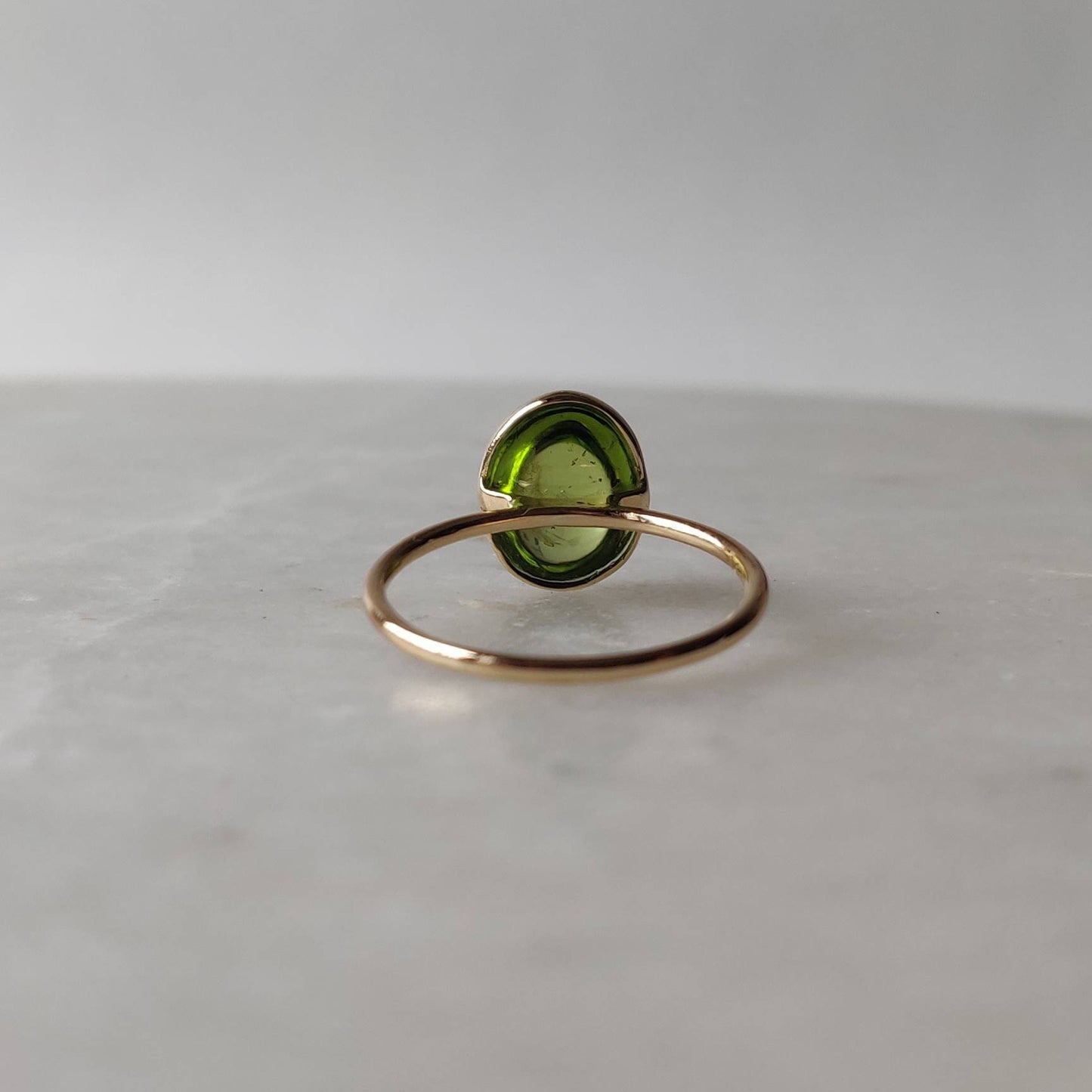 Natural Peridot Ring, 14K Solid Gold Ring, 14k Gold Peridot Ring, Peridot Jewelry, Christmas Gift, August Birthstone, Bezel Ring, Oval Ring