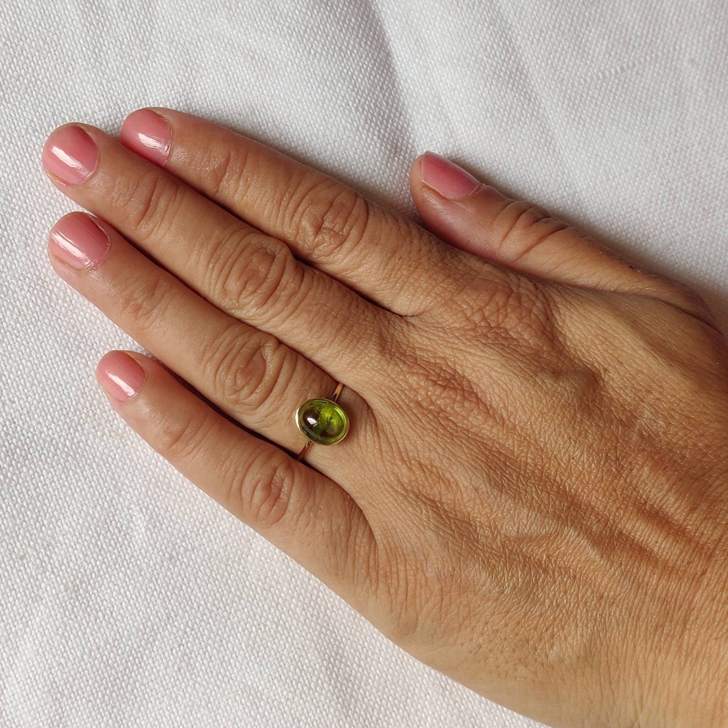 Natural Peridot Ring, 14K Solid Gold Ring, 14k Gold Peridot Ring, Engagement Ring, Minimalist Jewelry, Gift for her, August Birthstone