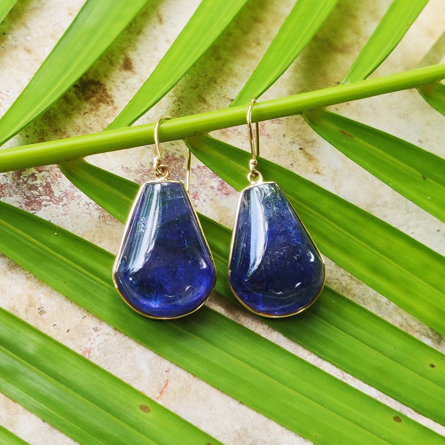 Natural Tanzanite Earrings, 14K Solid Yellow Gold Earrings, Drop Earrings, Tanzanite Jewelry, December Birthstone, Christmas Present