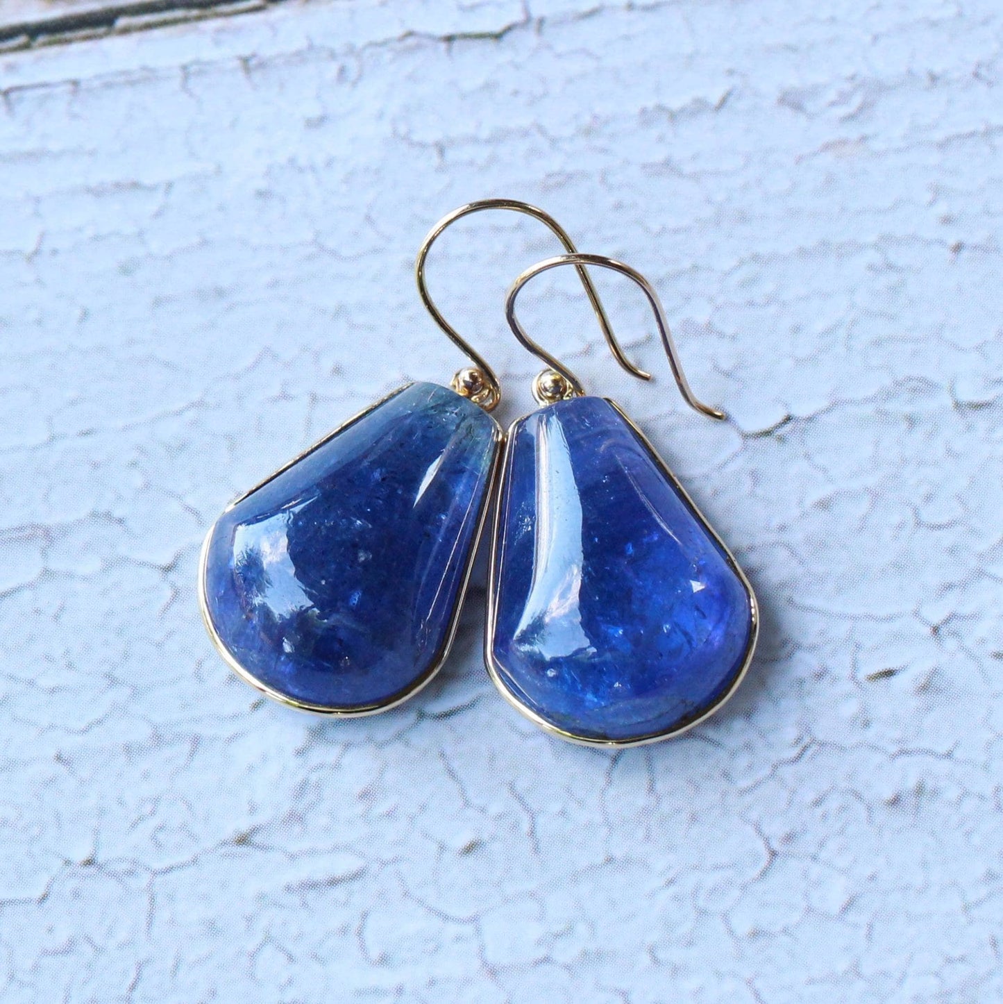 Natural Tanzanite Earrings, 14K Solid Yellow Gold Earrings, Drop Earrings, Tanzanite Jewelry, December Birthstone, Christmas Present