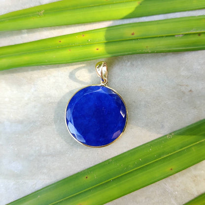 Natural Lapis Lazuli Pendant, 14K Yellow Gold Lapis Lazuli Pendant, Solid Gold Lapis Bezel Pendant, September Birthstone, Christmas Gift