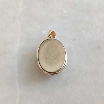 Natural Pyrite Pendant, 14K Solid Gold Pyrite Pendant, Solid Gold Pendant Necklace, August Birthstone, Oval Bezel Pendant, Christmas Gift