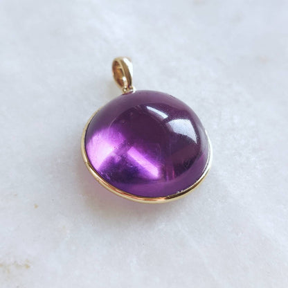 Natural Purple Amethyst Pendant, 14K Solid Yellow Gold Amethyst Pendant, February Birthstone Pendany, Amethyst Jewelry, Christmas Present