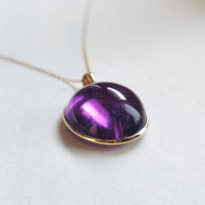 Natural Purple Amethyst Pendant, 14K Solid Yellow Gold Amethyst Pendant, February Birthstone Pendany, Amethyst Jewelry, Christmas Present