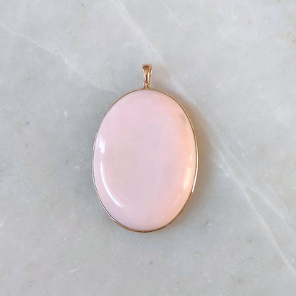 Natural Pink Opal Pendant, 14K Solid Gold Pink Opal Pendant, Solid Gold Bezel Pendant, October Birthstone, Opal Jewelry, Valentine Gift