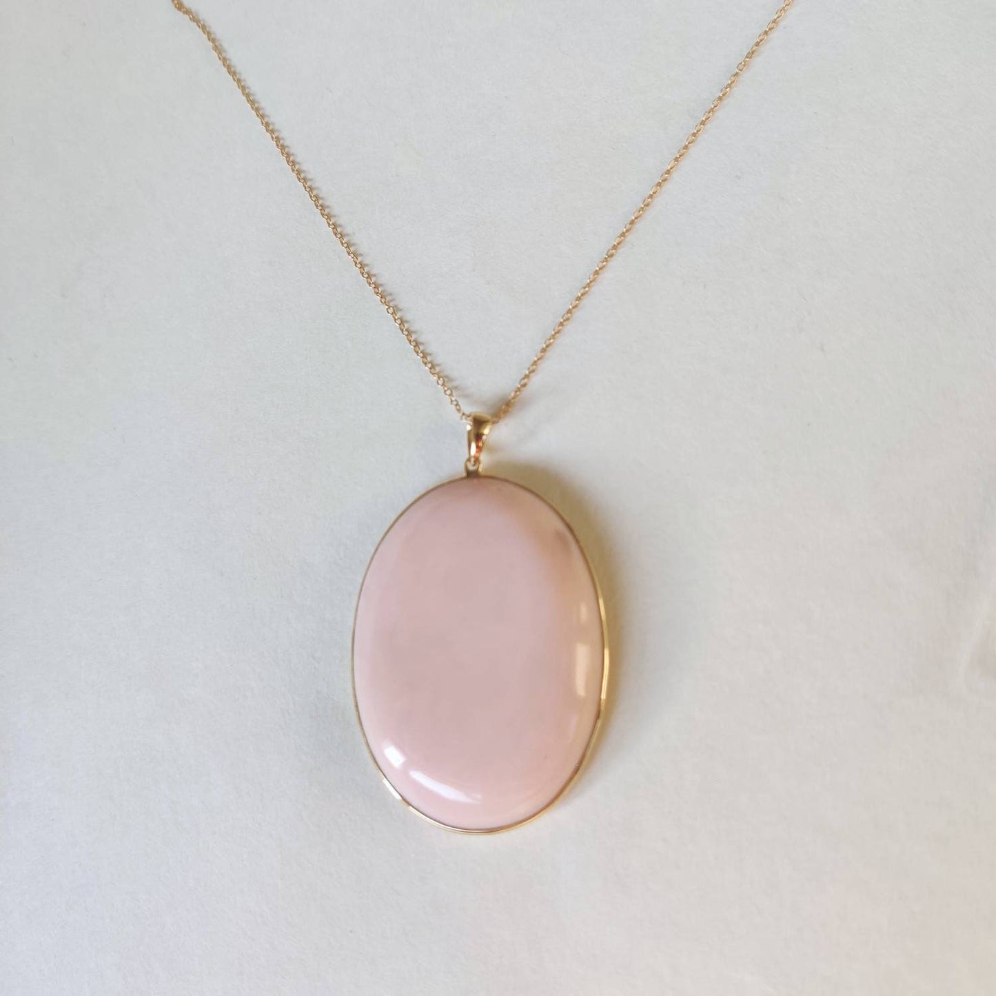 Natural Pink Opal Pendant, 14K Solid Gold Pink Opal Pendant, Solid Gold Bezel Pendant, October Birthstone, Opal Jewelry, Valentine Gift