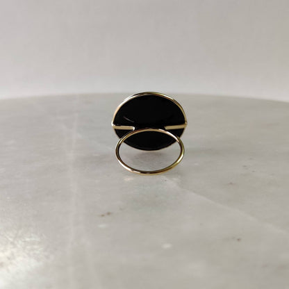 Natural Black Onyx Ring, 14K Solid Gold Ring, 14k Gold Black Onyx Ring, Natural Black Onyx Bezel Ring, December Birthstone, Christmas Gifts