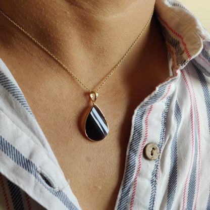 Natural Smoky Quartz Pendant, 14K Solid Yellow Gold Smoky Quartz Pendant, Solid Gold Bezel Pendant, June Birthstone, Christmas Gift