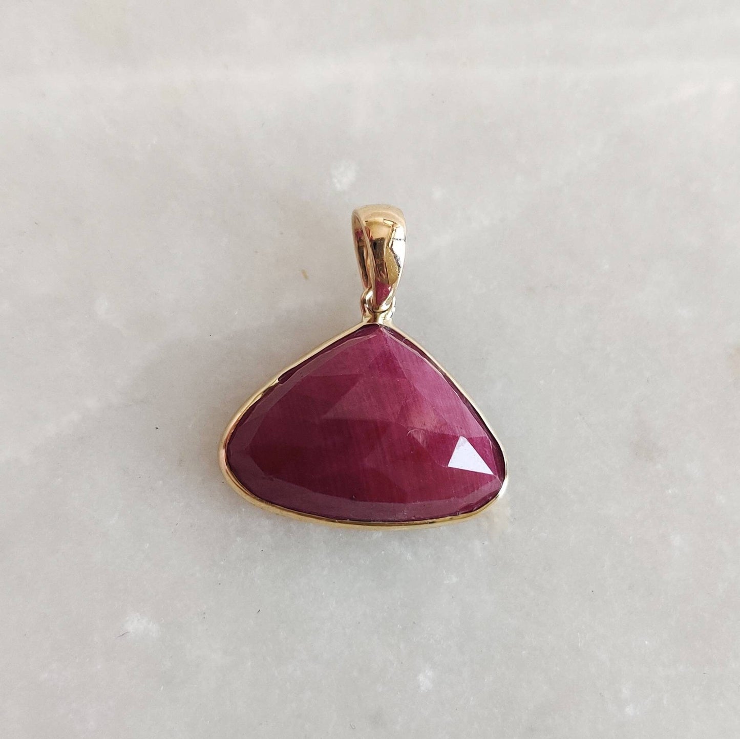 Natural Ruby Pendant, 14K Solid Gold Ruby Pendant, Solid Yellow Gold Ruby pendant Necklace, July Birthstone, Christmas Present, Ruby Jewelry