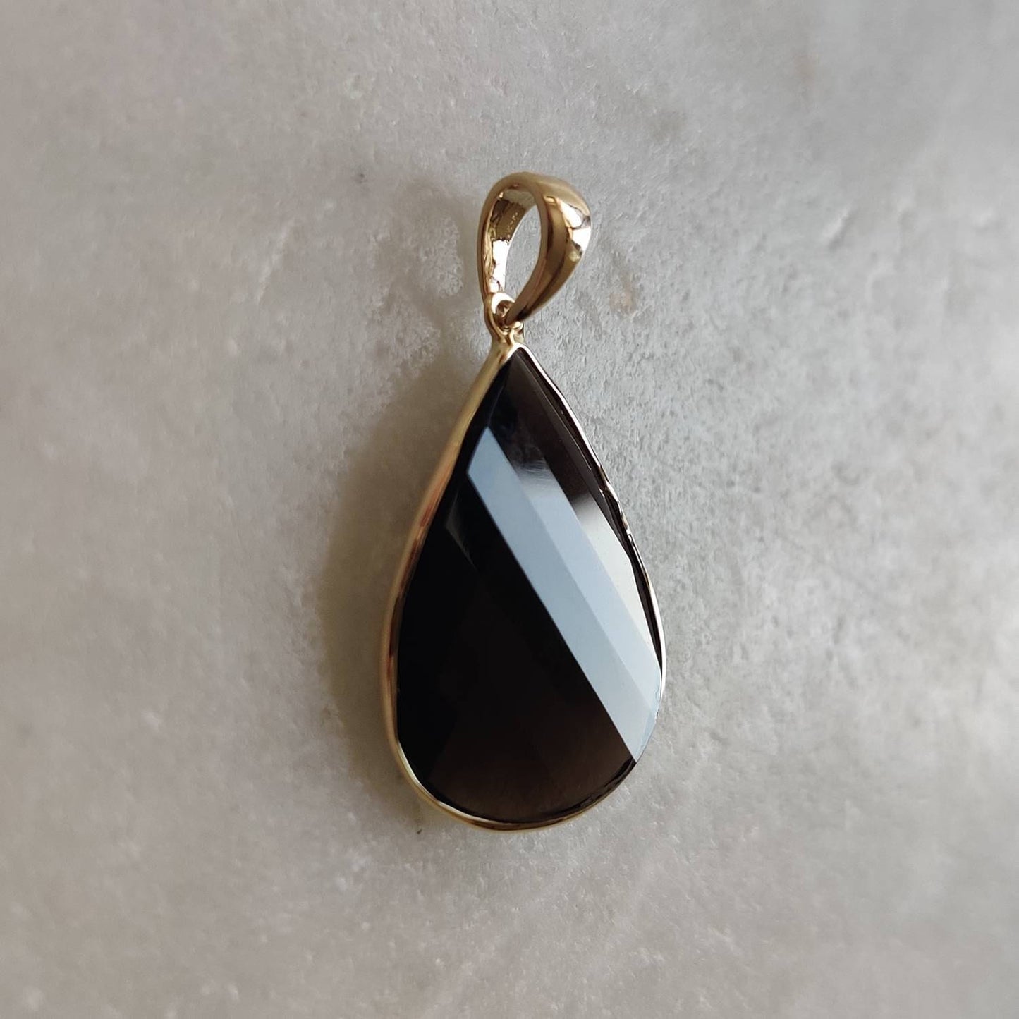 Natural Smoky Quartz Pendant, 14K Solid Yellow Gold Smoky Quartz Pendant, Solid Gold Bezel Pendant, June Birthstone, Christmas Gift