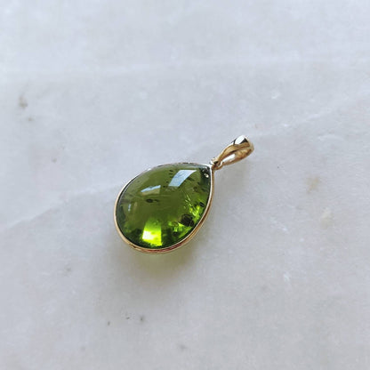 Natural Peridot Pendant, 14K Solid Gold Peridot Pendant, Solid Gold Pendant Necklace, August Birthstone, Christmas Gift, Peridot Jewelry