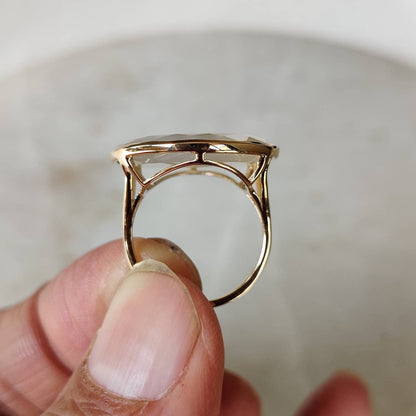 Natural Mother of Pearl Ring, 14K Solid Gold Ring, MOP Gold Ring, Mother Of Pearl Jewelry, June Birthstone, Christmas Gift, Bezel Ring