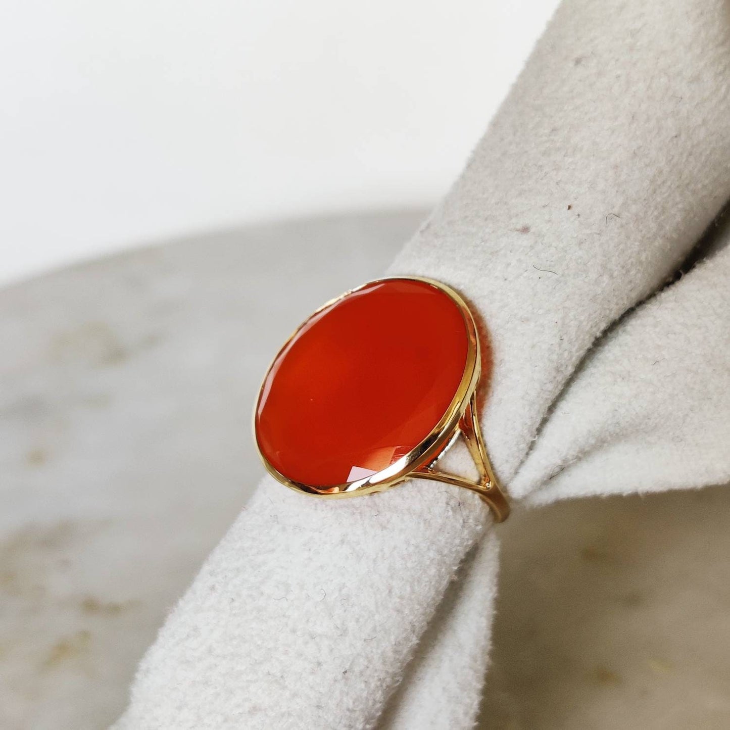 Natural Red Onyx Ring, 14K Solid Gold Ring, Red Onyx Gold Ring, Onyx Jewelry, December Birthstone, Mystical Birthstone, Gift for her