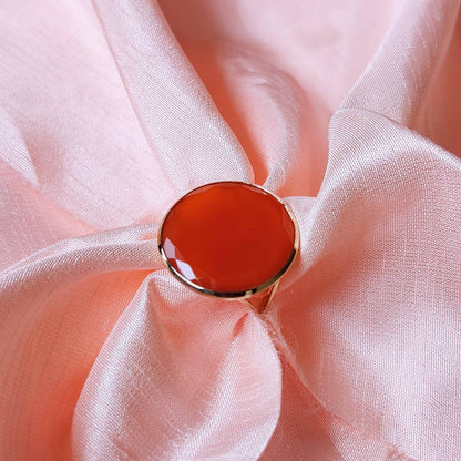 Natural Red Onyx Ring, 14K Solid Gold Ring, Red Onyx Gold Ring, Onyx Jewelry, December Birthstone, Mystical Birthstone, Gift for her